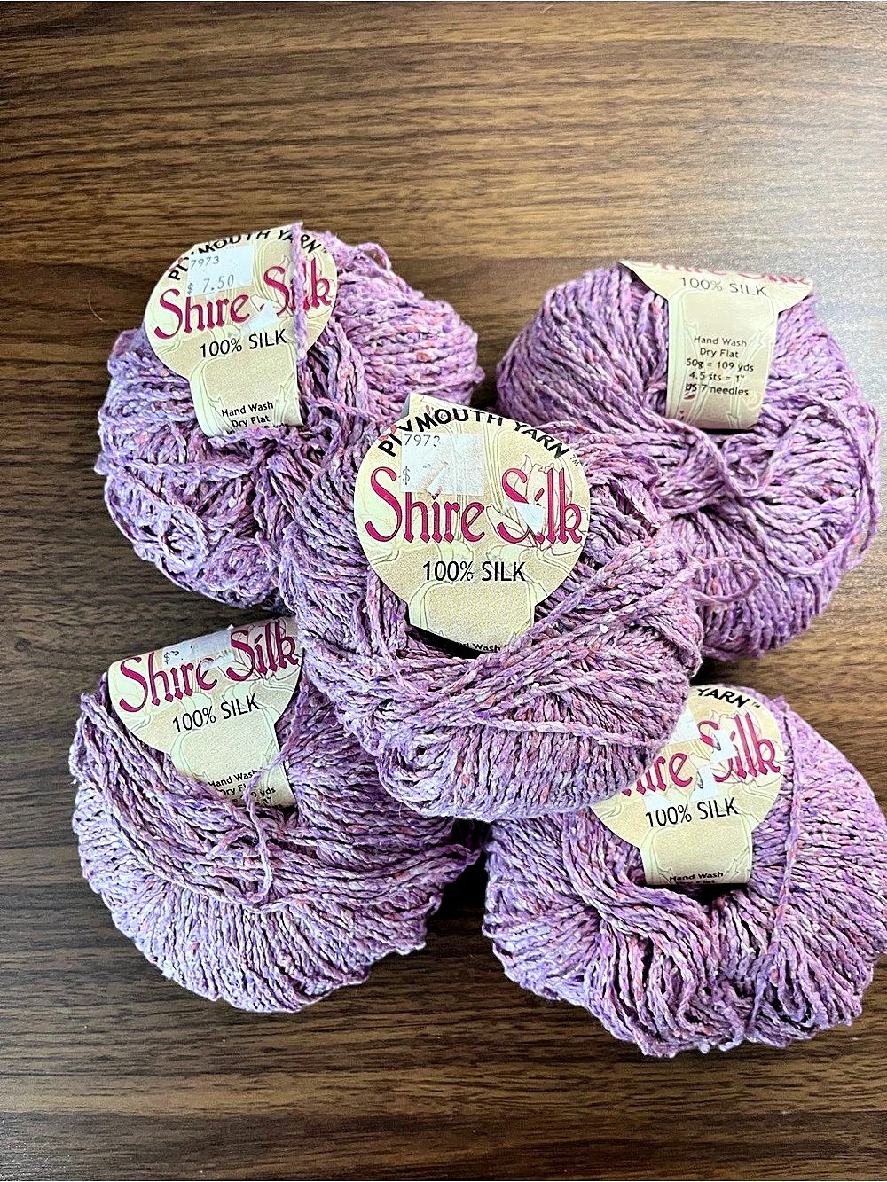 Shire Silk 100% Silk Yarn in Purple NWT